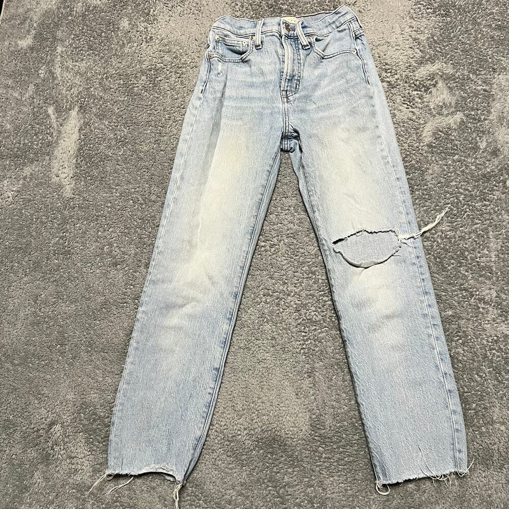 Madewell Jeans Womens 25 The Perfect Vintage Blue Denim Pants Raw Hem ***